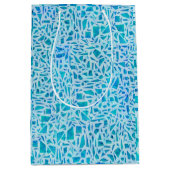 Blue Turquoise Mosaic Glass Tile Modern Chic Medium Cadeauzakje (Voorkant)