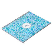 Blue Turquoise Mosaic Glass Tile Modern Chic Notitieboek (Linkerzijde)