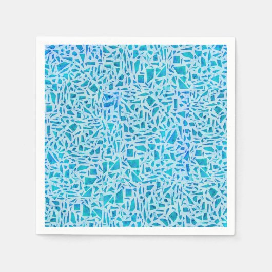 Blue Turquoise Mosaic Glass Tile Modern Chic Servet (Voorkant)