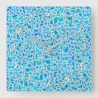 Blue Turquoise Mosaic Glass Tile Modern Chic