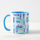 Blue Turquoise Multilingual Hartelijk dank voor Wo Mok (Links)