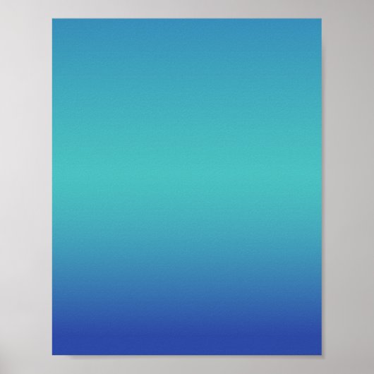 Blue Turquoise Ombré Poster (Voorkant)