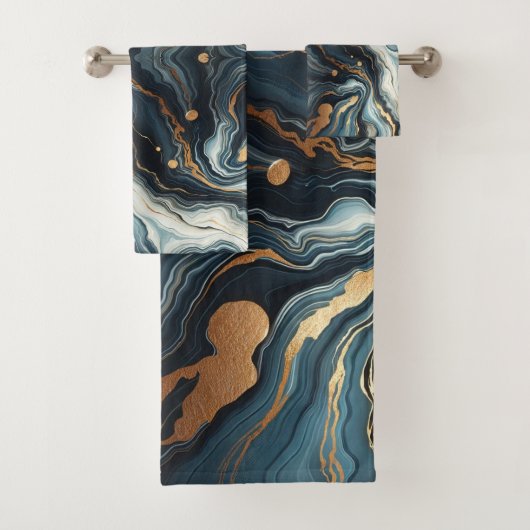 Blue Turquoise Or Agate moderne Glam Mariage éléga (En situation)