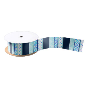 Blue Turquoise Polka Dot Geometric Stripes Lint