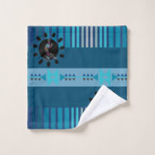 Blue Turquoise Sud-Ouest Kokopelli (Gant de toilette)
