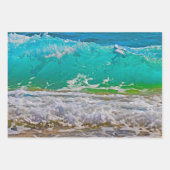 Blue Turquoise Waters Waterverf Beach Inpakpapier Vel (Voorkant 3)