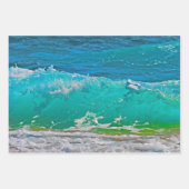 Blue Turquoise Waters Waterverf Beach Inpakpapier Vel (Voorkant)