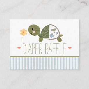 Blue Turtle in Luier Raffle Tickets Informatiekaartje