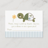 Blue Turtle in Luier Raffle Tickets Informatiekaartje (Achterkant)