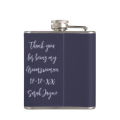 Blue Tuxedo Hartelijk dank voor uw Groomswomen Wed Heupfles (Achterkant)