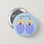 Blue Twin Boys Grandmoeder Button (Voorkant /achterkant)