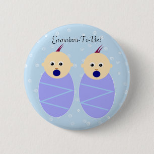 Blue Twin Boys Grandmoeder Button