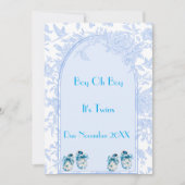 Blue Twin Boys zwangerschapsaankondiging Aankondiging (Voorkant)
