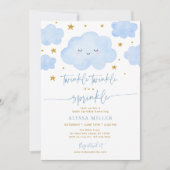 Blue Twinkle Star Cloud Baby Sprinkle Kaart (Voorkant)