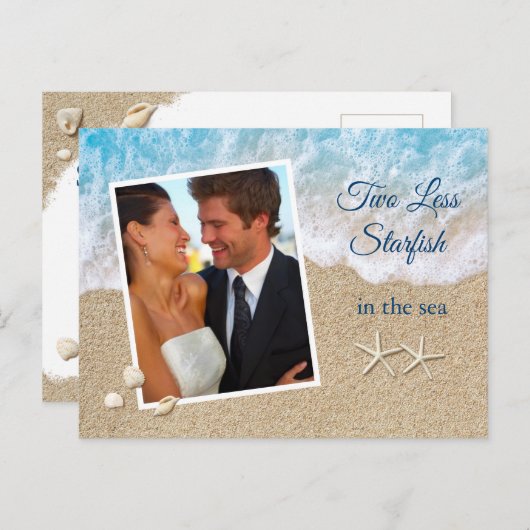 Blue Two Less Starfish in het Zee Foto Briefkaart (Voorkant / Achterkant)