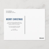 Blue Typography Merry kerstfoto Collage Briefkaart (Achterkant)