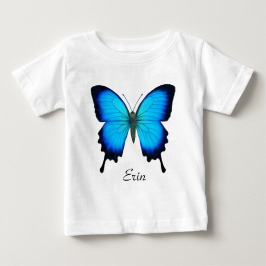 Blue Ulysses Swallowtail Butterfly Baby Shirt (Voorkant)