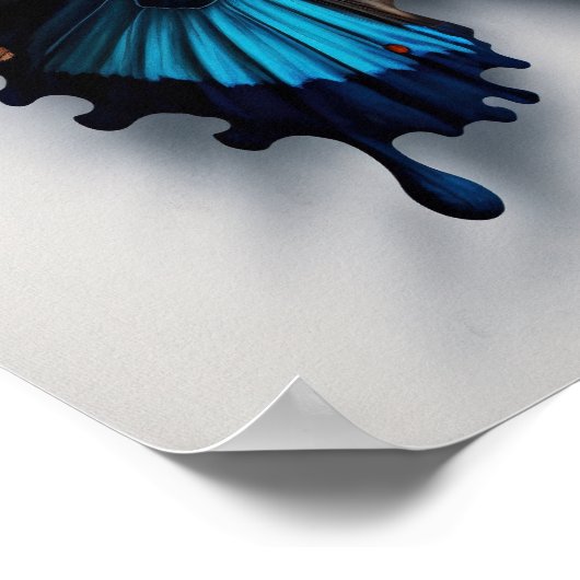 Blue Ulysses Vlinder Art Print Poster (Hoek)