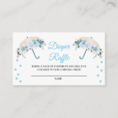 Blue Umbrella Diaper Raffle Enclosure Card Informatiekaartje (Voorkant)