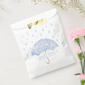 Blue Umbrella Sprinkle Baby shower Bedankzakje (Gezegeld)