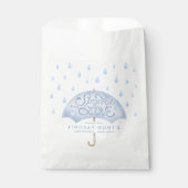 Blue Umbrella Sprinkle Baby shower Bedankzakje (Voorkant)