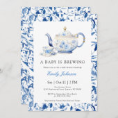 BLUE Un bébé brasse Baby shower Invitation (Devant / Derrière)
