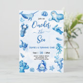 Blue Under the Sea Boy Invitation Anniversaire (Debout devant)