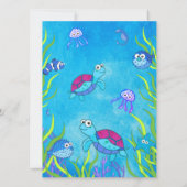 Blue Under the Sea Boy Invitation de fête d'annive (Dos)