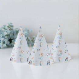 Blue Under the Sea Mermaid Birthday Feesthoedjes