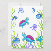 Blue under the Zee Boy Birthday Party Invitation (Achterkant)