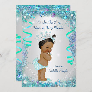 Blue under the Zee Princess Baby shower Ethnic Kaart