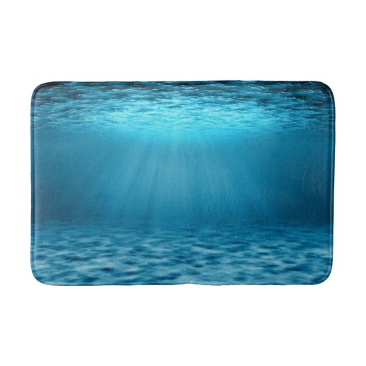 Blue Underwater Ocean Light Rays Badmat (Voorkant)