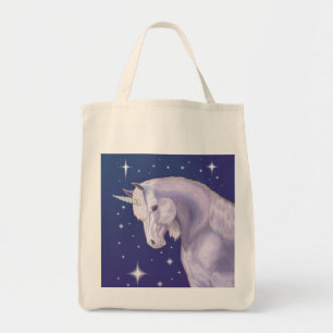 Blue Unicorn canvas tas