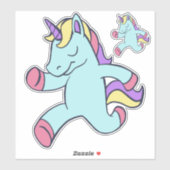 Blue Unicorn die Thunder_Cove runt Sticker (Vel)