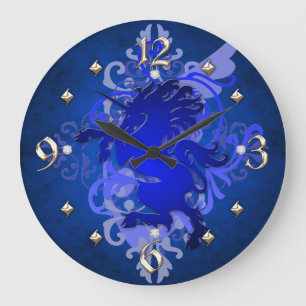 Blue Unicorn Fantasy Clock Grote Klok