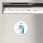Blue Unicorn Magic with Heart Magneet (Insitu (Vaatwasser))