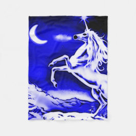 Blue Unicorn Night Airborstel Art Fleece Blanket Deken