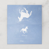 Blue Unicorn Reception Place Card (Buitenkant ongevouwen)