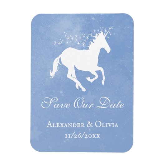 Blue Unicorn Save the Date Magnet Magneet (Verticaal)