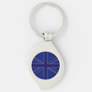 Blue Union Jack British Flag Design Sleutelhanger