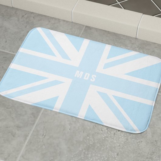 Blue Union Jack UK vlag Modern Monogram badmat