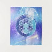 Blue Universe Sacred Geometry Wandkleed (Voorkant)