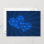 Blue Valentijn Hearts Post Kaart (Voorkant / Achterkant)