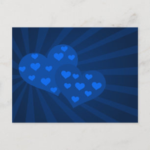 Blue Valentijn Hearts Post Kaart