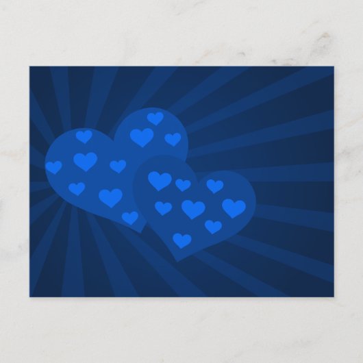 Blue Valentijn Hearts Post Kaart (Voorkant)