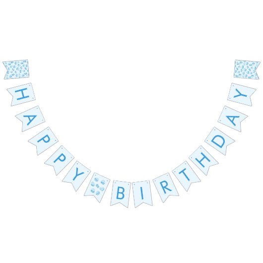 Blue Valentijn Hearts Verjaardagsfeestdecor Vlaggetjes (Alle)