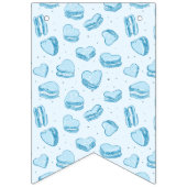 Blue Valentijn Hearts Verjaardagsfeestdecor Vlaggetjes (Eerste vlag)