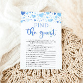 Blue Valentijn Vind het gast Baby shower spel Kaart