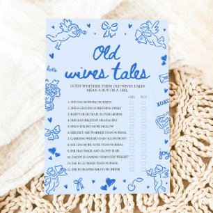 Blue Valentine Oudewijvenpraatjes Baby Shower Spel Kaart