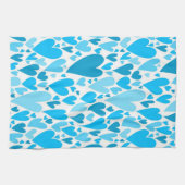 Blue Valentine's coeurs Serviette de cuisine (Horizontal)